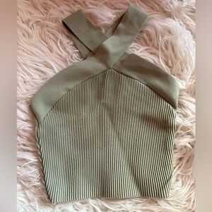 NWOT Aritzia Babaton Sculpt Knit Criss Cross Cropped Tank Size XS
